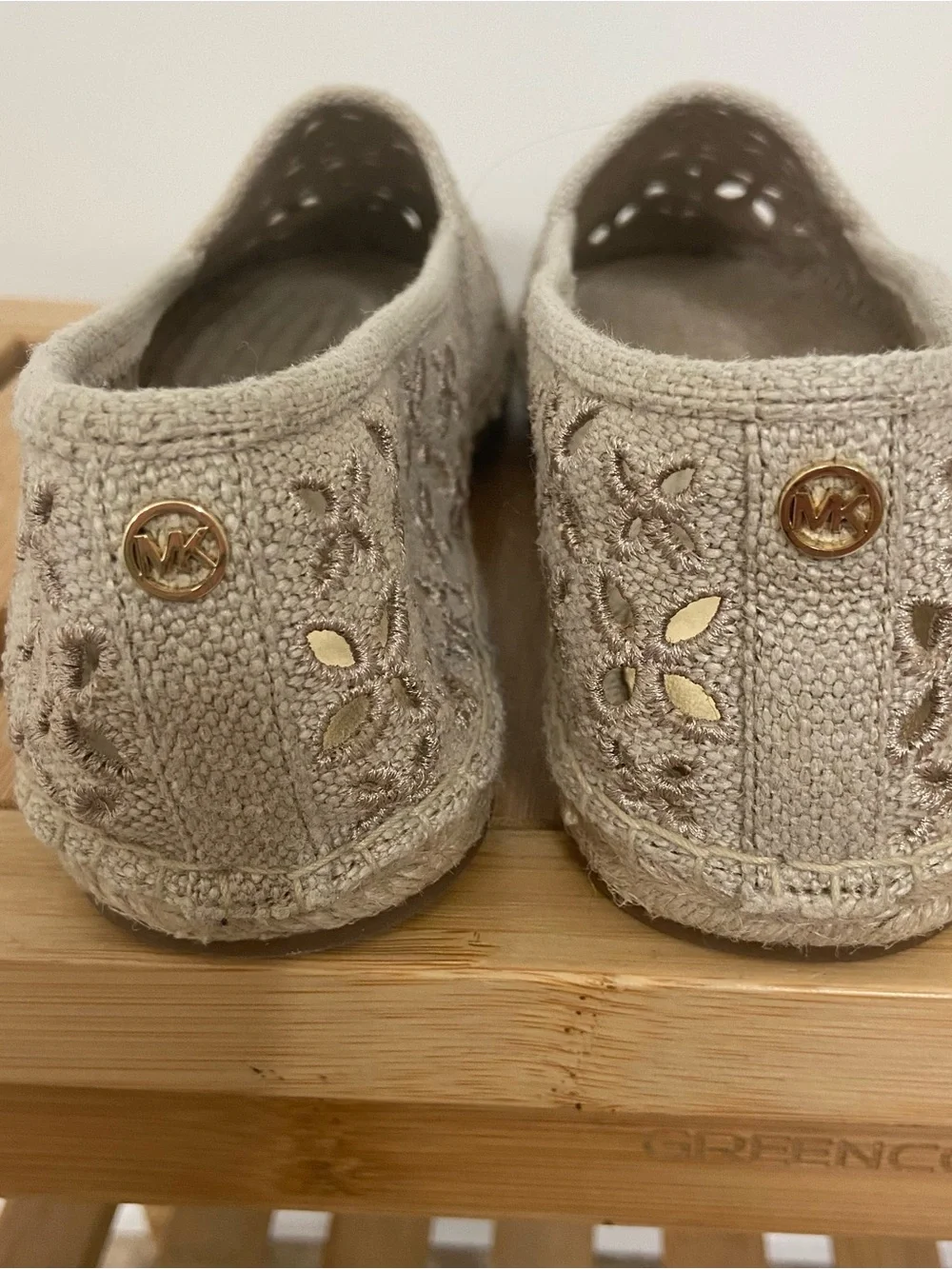 Michael Kors Beige Crochet Espadrille Slip-Ons